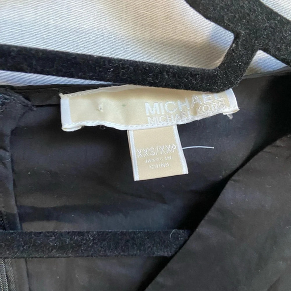 MICHAEL KORS Black  Stretch Cotton Poplin Puff-Sleeve Dress Sz XXS - Picture 8 of 13